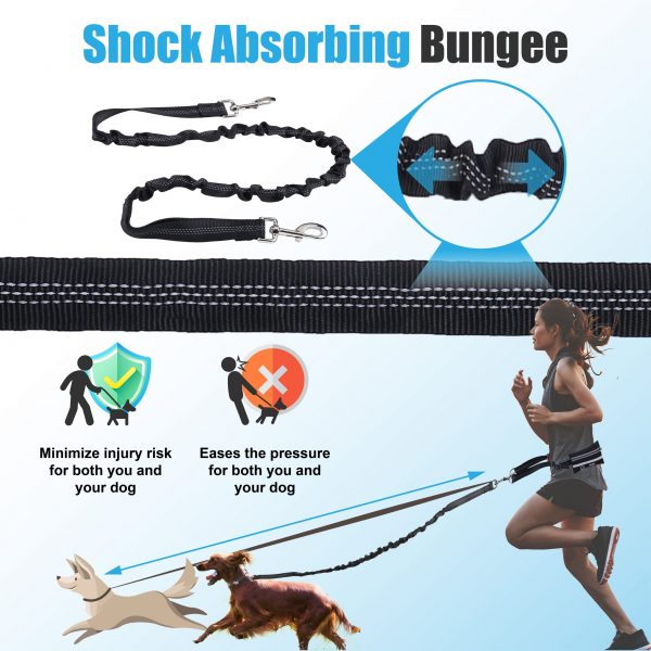 New Dog Traction Glove Pet Hands Free Dog Leash Glove Free Your Hands with Free Strong Bungee Dog Leash for Small Medium and Large Dogs,Black,S 